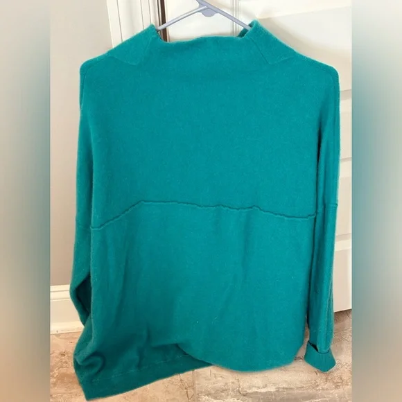 Free People Teal Cashmere Ottoman Sweater - Large - Picture 7 of 8